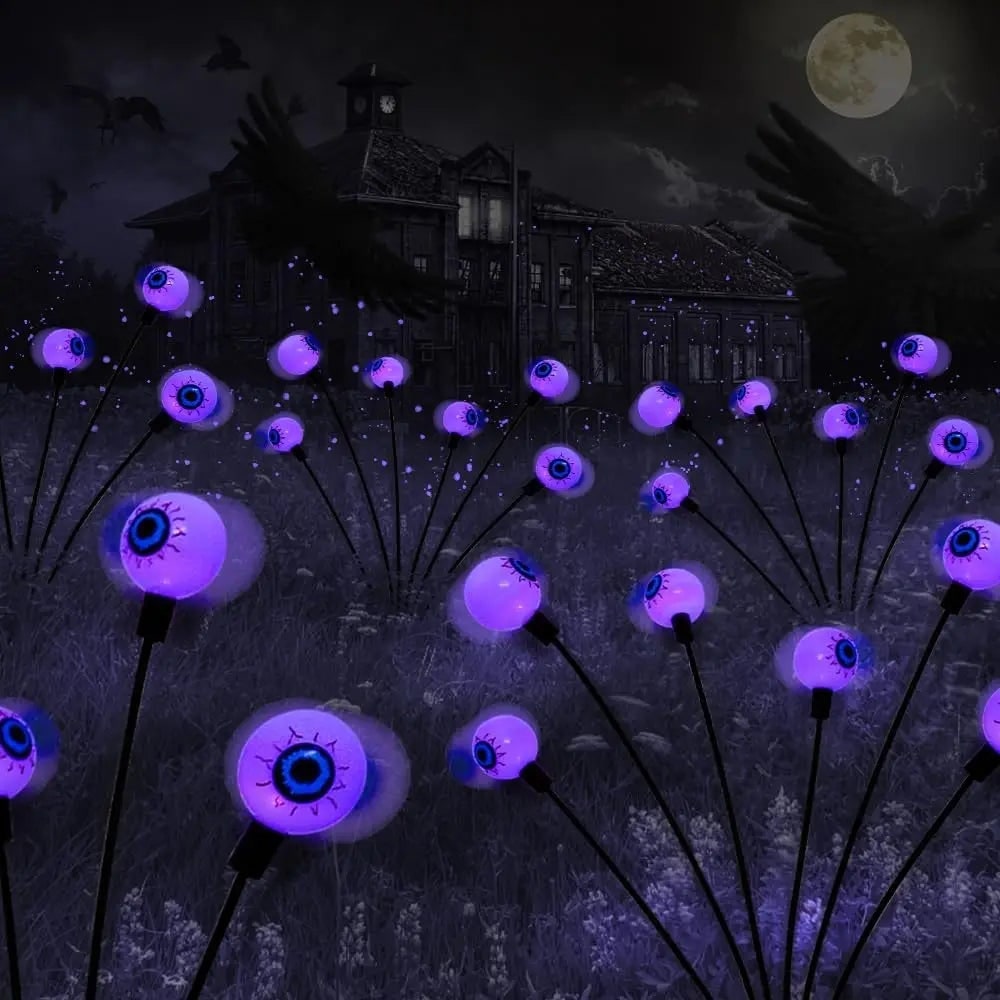 Thermabuild | Halloween Solar Pathway and Garden Lights with LED Eyeball Stakes for Outdoor Yard Decoration