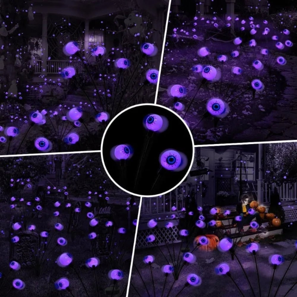 Thermabuild | Halloween Solar Pathway and Garden Lights with LED Eyeball Stakes for Outdoor Yard Decoration