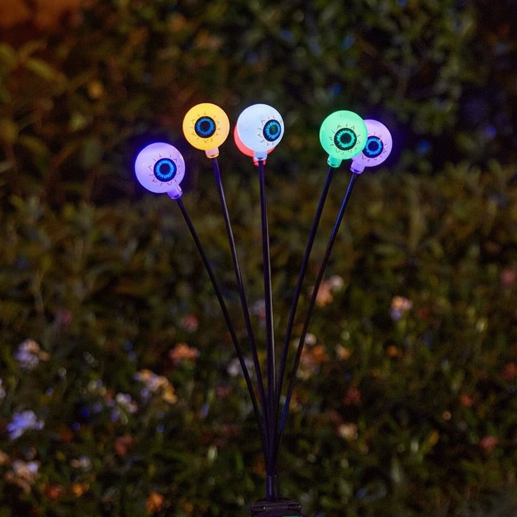 Thermabuild | Halloween Solar Pathway and Garden Lights with LED Eyeball Stakes for Outdoor Yard Decoration