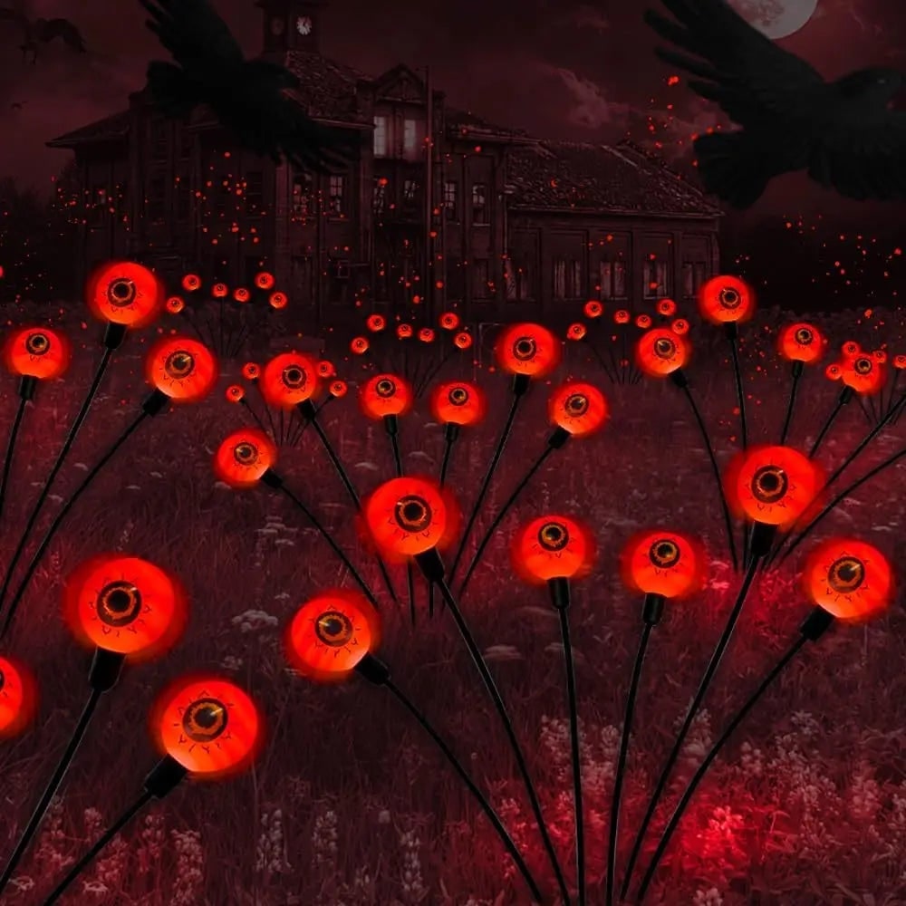 Thermabuild | Halloween Solar Pathway and Garden Lights with LED Eyeball Stakes for Outdoor Yard Decoration