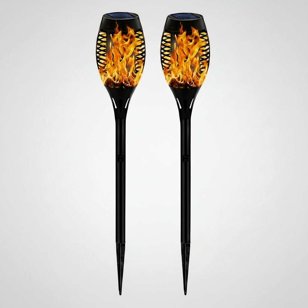 Thermabuild | Halloween Solar Powered Outdoor Torch Lights with Flickering Flame Effect for Yard Decoration