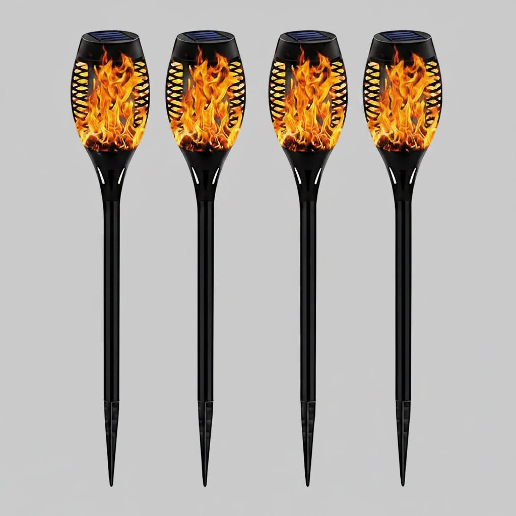 Thermabuild | Halloween Solar Powered Outdoor Torch Lights with Flickering Flame Effect for Yard Decoration