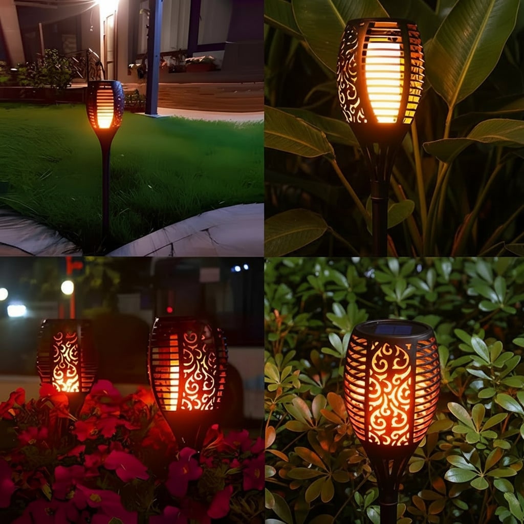 Thermabuild | Halloween Solar Torch Lights with Flickering Flame Effect for Outdoor Yard and Pathway Decoration