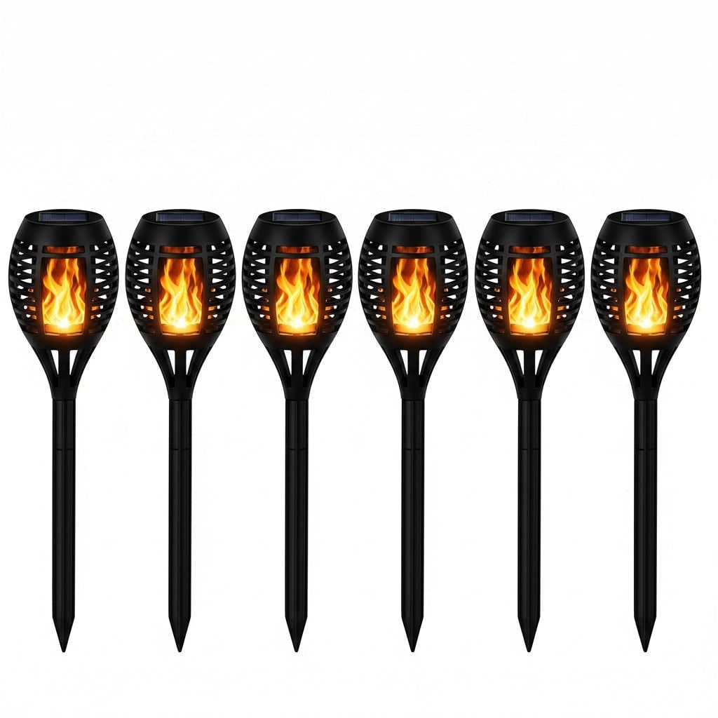 Thermabuild | Halloween Solar Torch Lights with Flickering Flame Effect for Outdoor Yard and Pathway Decoration