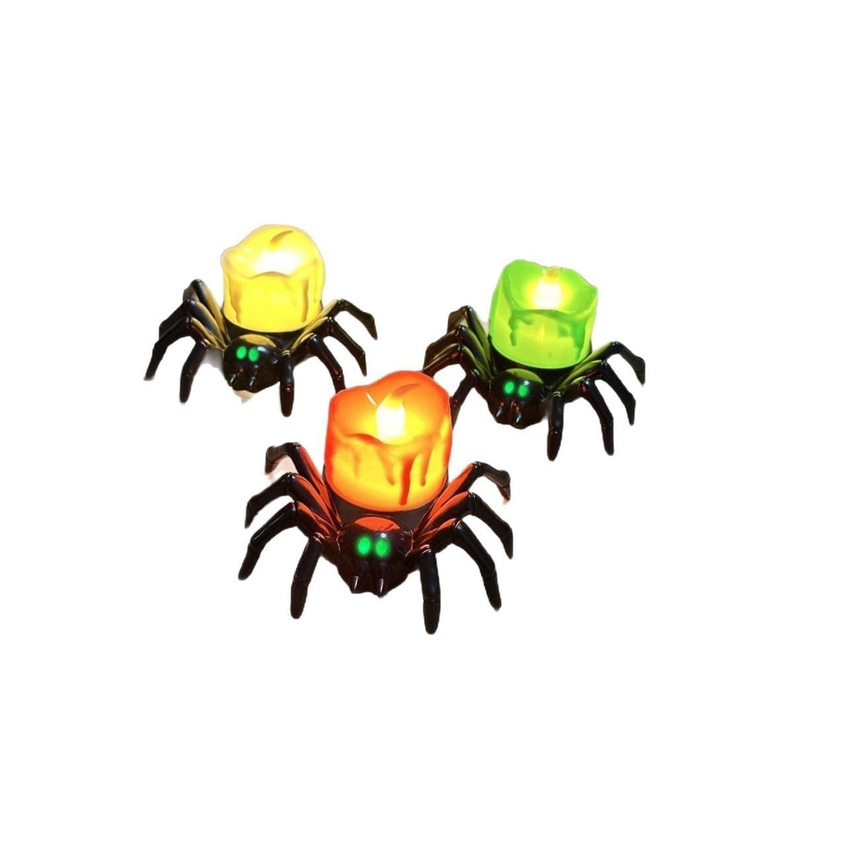 Thermabuild | Halloween Spider Tea Lights with LED Candles Battery Operated Flameless Holder Decoration