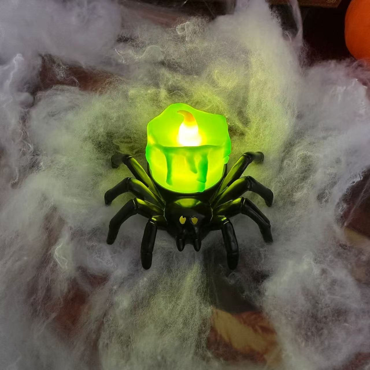 Thermabuild | Halloween Spider Tea Lights with LED Candles Battery Operated Flameless Holder Decoration