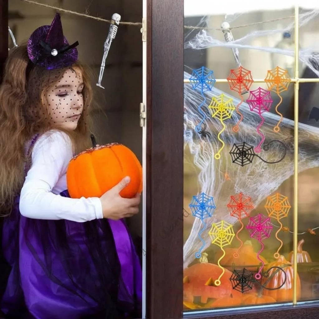 Thermabuild | Halloween Spider Webs and Cobwebs Sticky Stretchy Decorations for Windows Walls Party Supplies