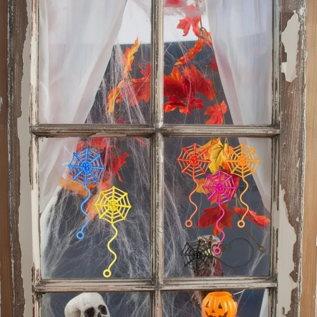 Thermabuild | Halloween Spider Webs and Cobwebs Sticky Stretchy Decorations for Windows Walls Party Supplies