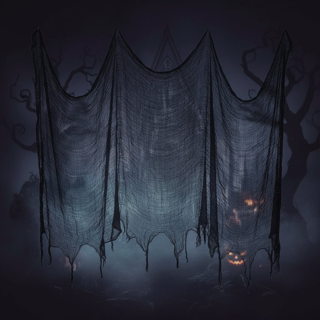 Thermabuild | Halloween Spooky Black Gauze Netting Decoration for Haunted House Party Decor Creepy Cloth