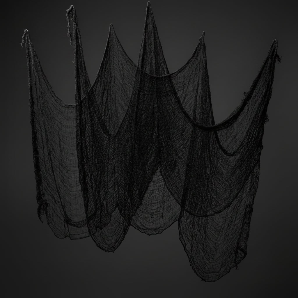 Thermabuild | Halloween Spooky Black Gauze Netting Decoration for Haunted House Party Decor Creepy Cloth