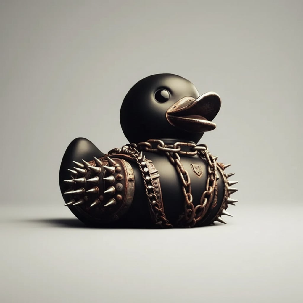 Thermabuild | Halloween Spooky Rubber Duck Squishy Bath Gothic Decoration Devil and Spiked Collar