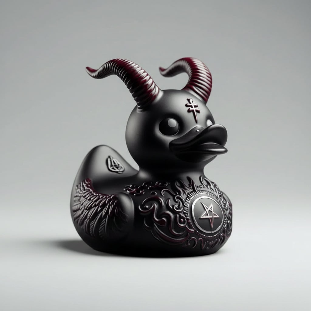 Thermabuild | Halloween Spooky Rubber Duck Squishy Bath Gothic Decoration Devil and Spiked Collar