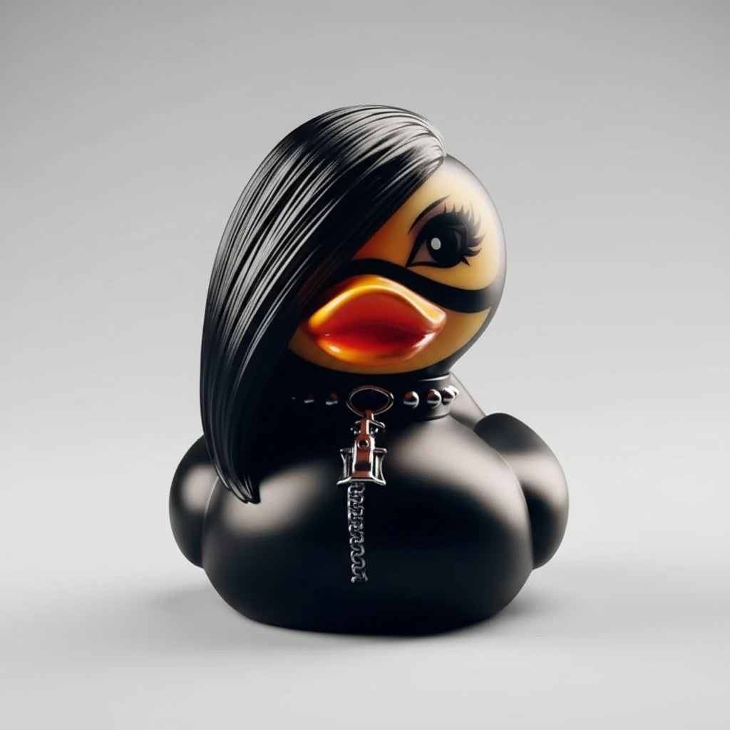 Thermabuild | Halloween Spooky Rubber Duck Squishy Bath Gothic Decoration Devil and Spiked Collar