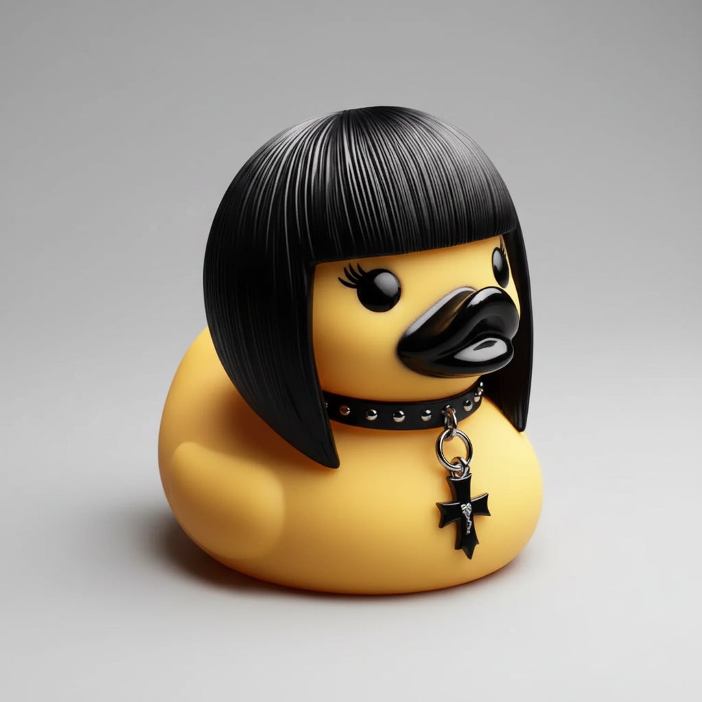 Thermabuild | Halloween Spooky Rubber Duck Squishy Bath Gothic Decoration Devil and Spiked Collar