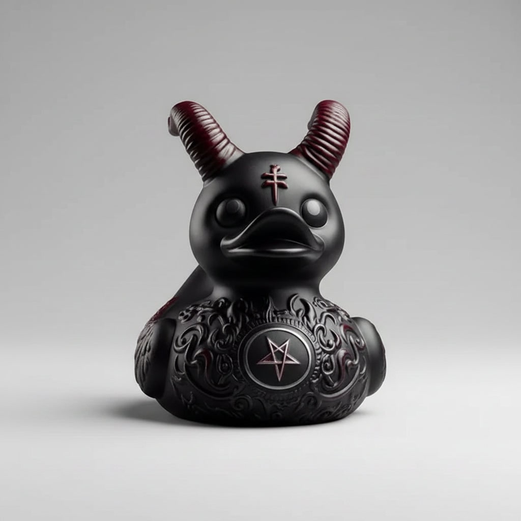 Thermabuild | Halloween Spooky Rubber Duck Squishy Bath Gothic Decoration Devil and Spiked Collar
