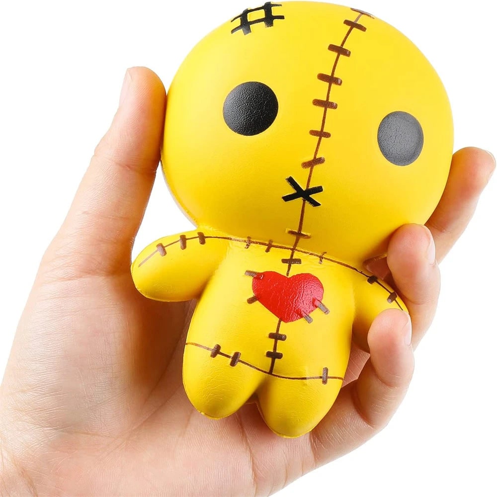 Thermabuild | Halloween Squishy Toy Slow Rising Voodoo Doll with Stitched Details for Stress Relief Party Favors
