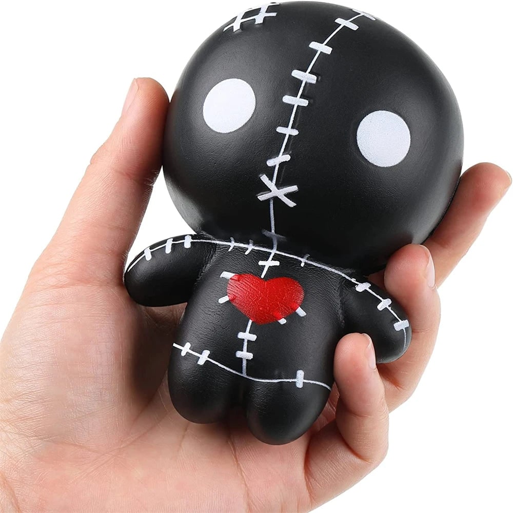 Thermabuild | Halloween Squishy Toy Slow Rising Voodoo Doll with Stitched Details for Stress Relief Party Favors