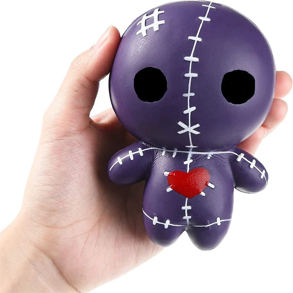 Thermabuild | Halloween Squishy Toy Slow Rising Voodoo Doll with Stitched Details for Stress Relief Party Favors