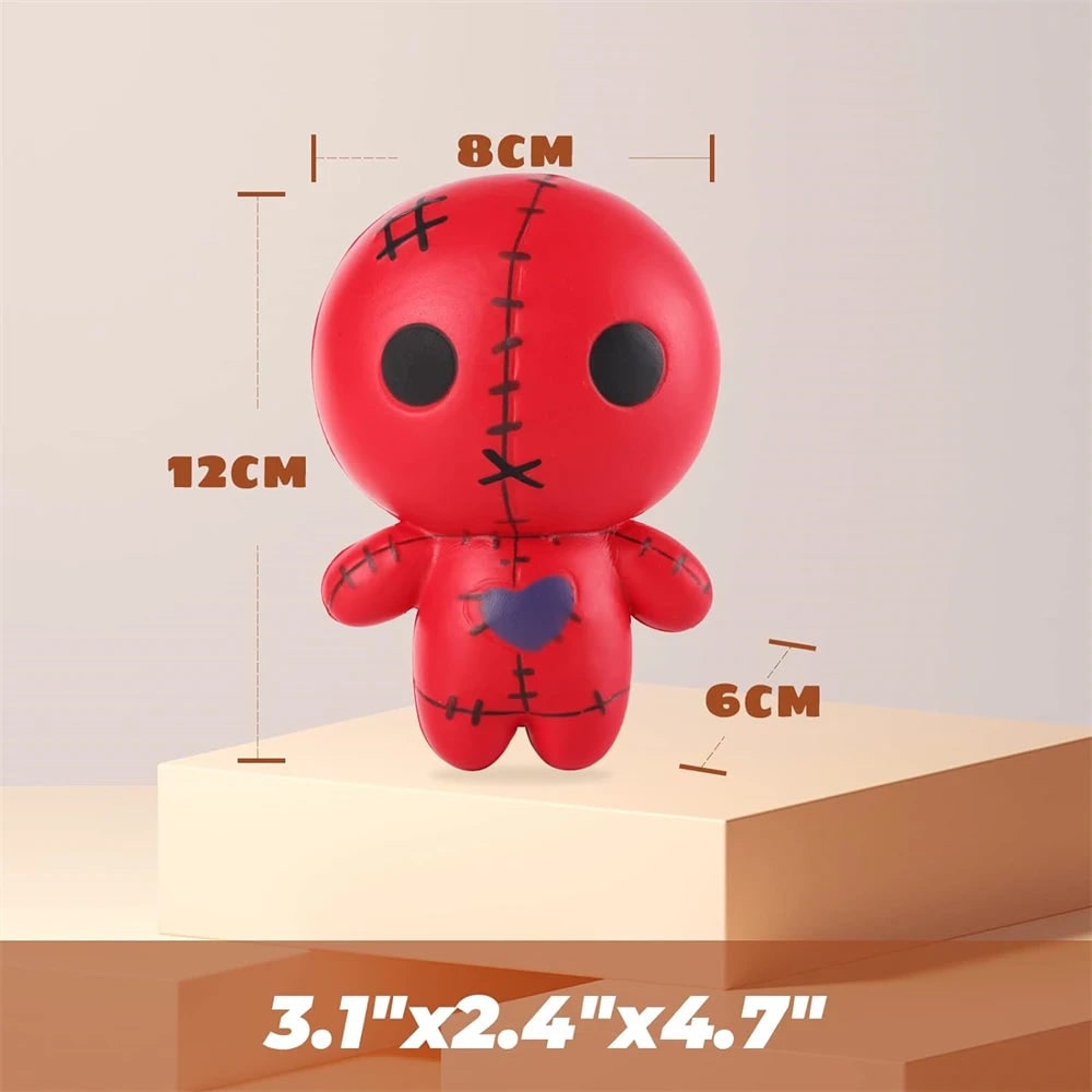 Thermabuild | Halloween Squishy Toy Slow Rising Voodoo Doll with Stitched Details for Stress Relief Party Favors