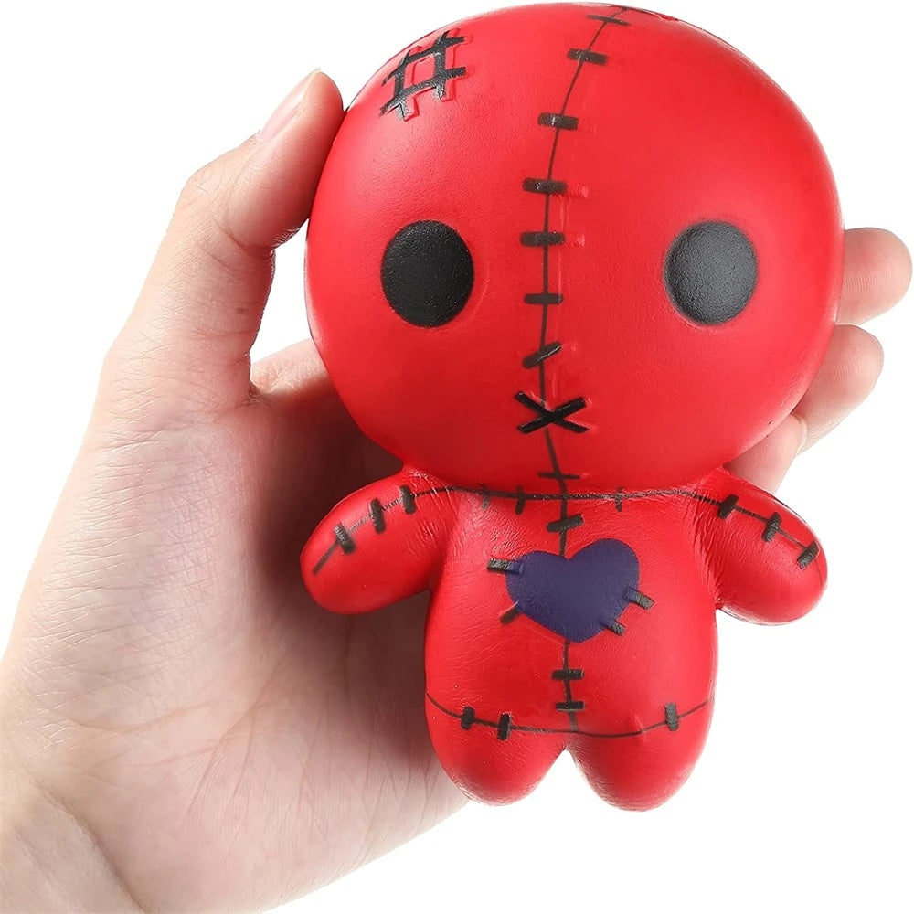 Thermabuild | Halloween Squishy Toy Slow Rising Voodoo Doll with Stitched Details for Stress Relief Party Favors