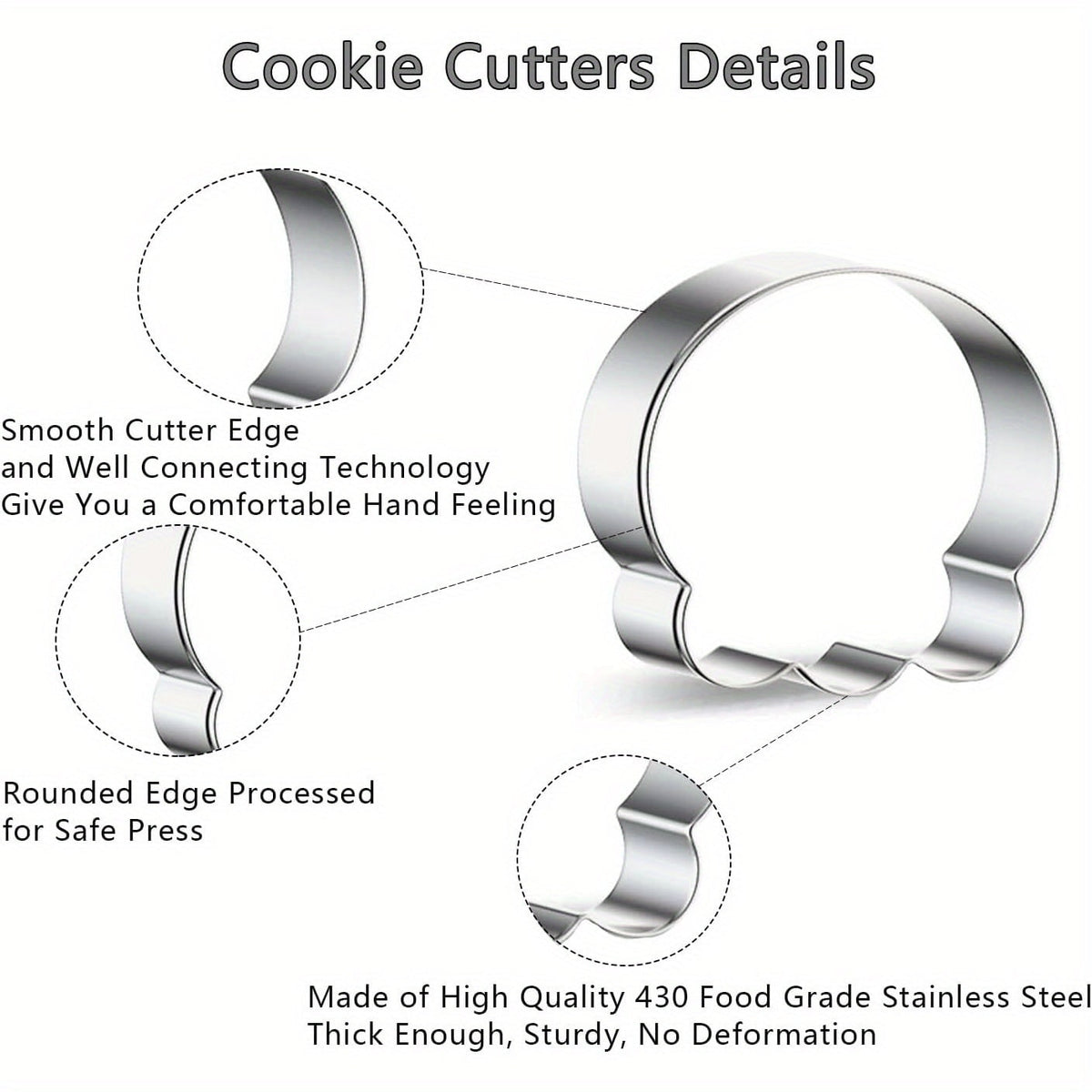 Thermabuild | Halloween Stainless Steel Cookie Cutters Set with 7 Shapes Including Bat Ghost Pumpkin and Skull