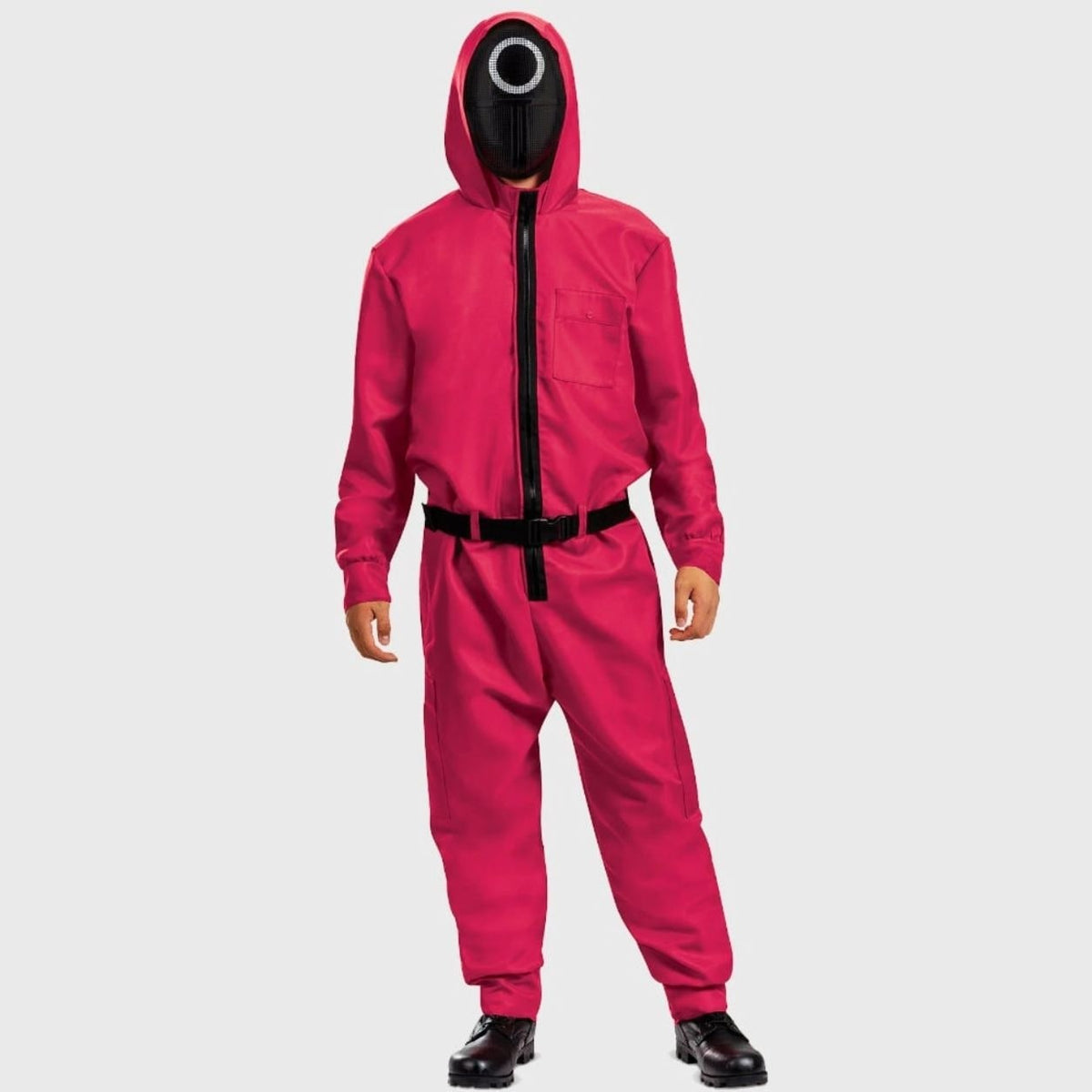 Thermabuild | Halloween survival game Costume Jumpsuit Outfit with Hooded Design Guard Mask and Belt