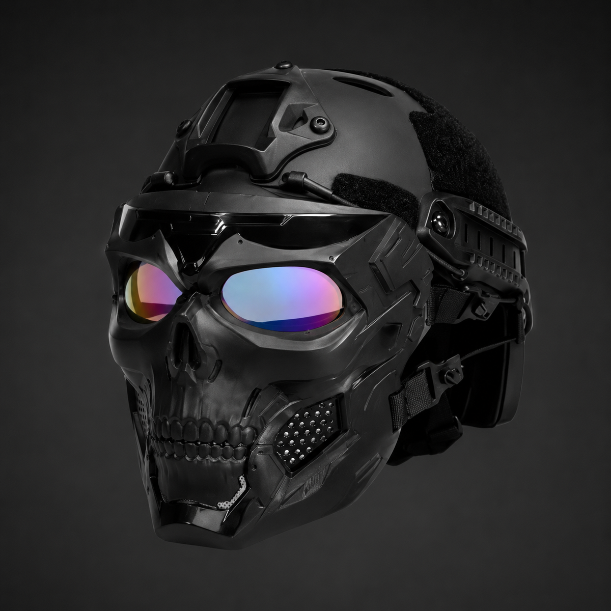 Thermabuild | Halloween Tactical Skull Mask and Face with Protective Goggles for Cosplay Airsoft Paintball Party