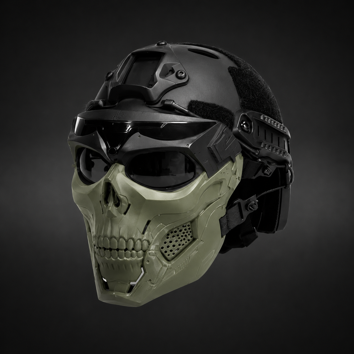 Thermabuild | Halloween Tactical Skull Mask and Face with Protective Goggles for Cosplay Airsoft Paintball Party