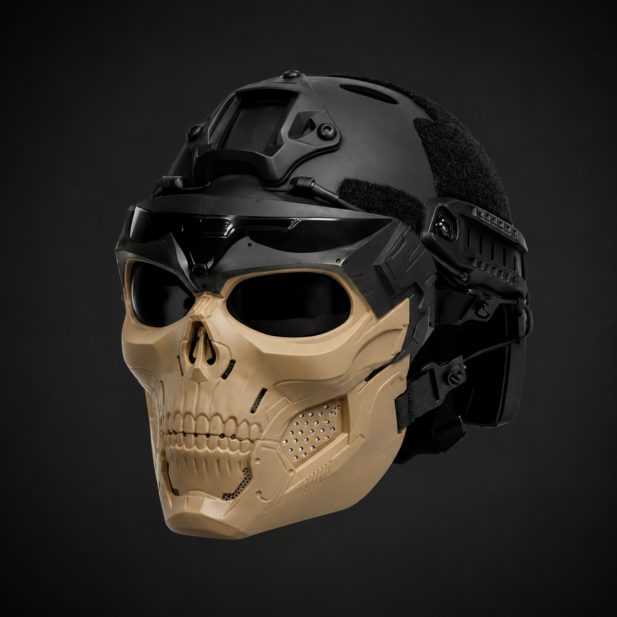 Thermabuild | Halloween Tactical Skull Mask and Face with Protective Goggles for Cosplay Airsoft Paintball Party