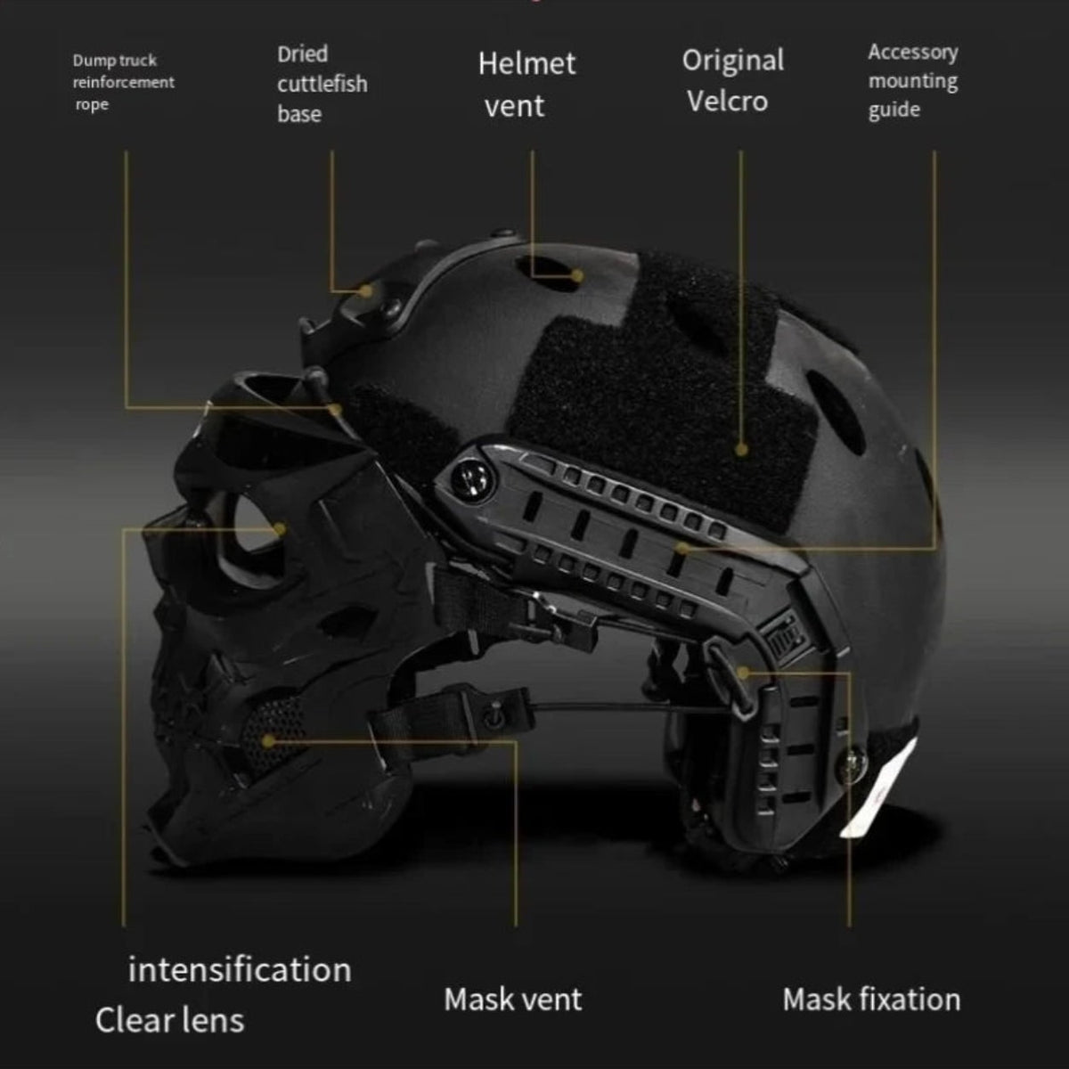 Thermabuild | Halloween Tactical Skull Mask and Face with Protective Goggles for Cosplay Airsoft Paintball Party