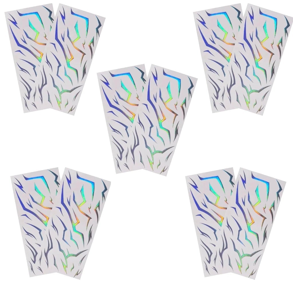 Thermabuild | Halloween Temporary Tattoos Rub on Custom Removable with Holographic Lightning Bolt Iridescent