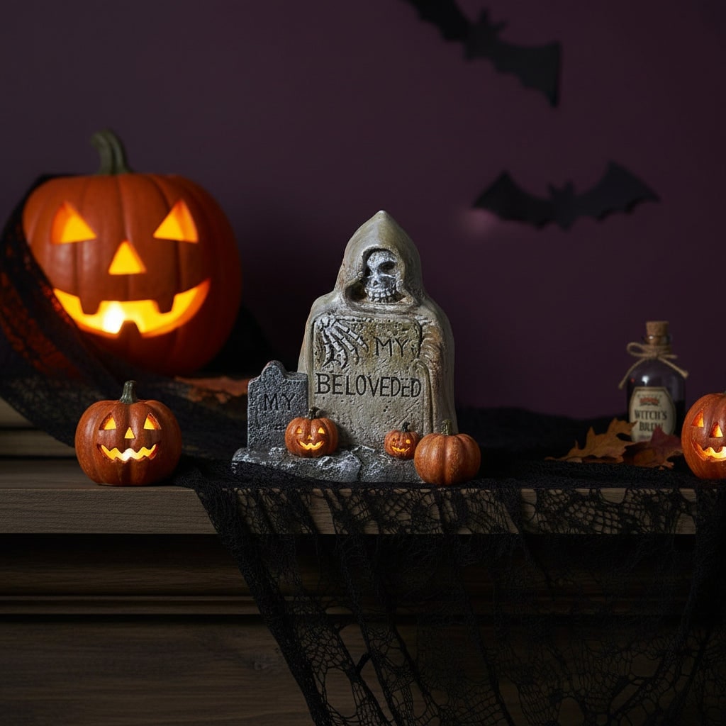 Thermabuild | Halloween Tombstone Decorations and Miniature Figurines for Tabletop Party Decor