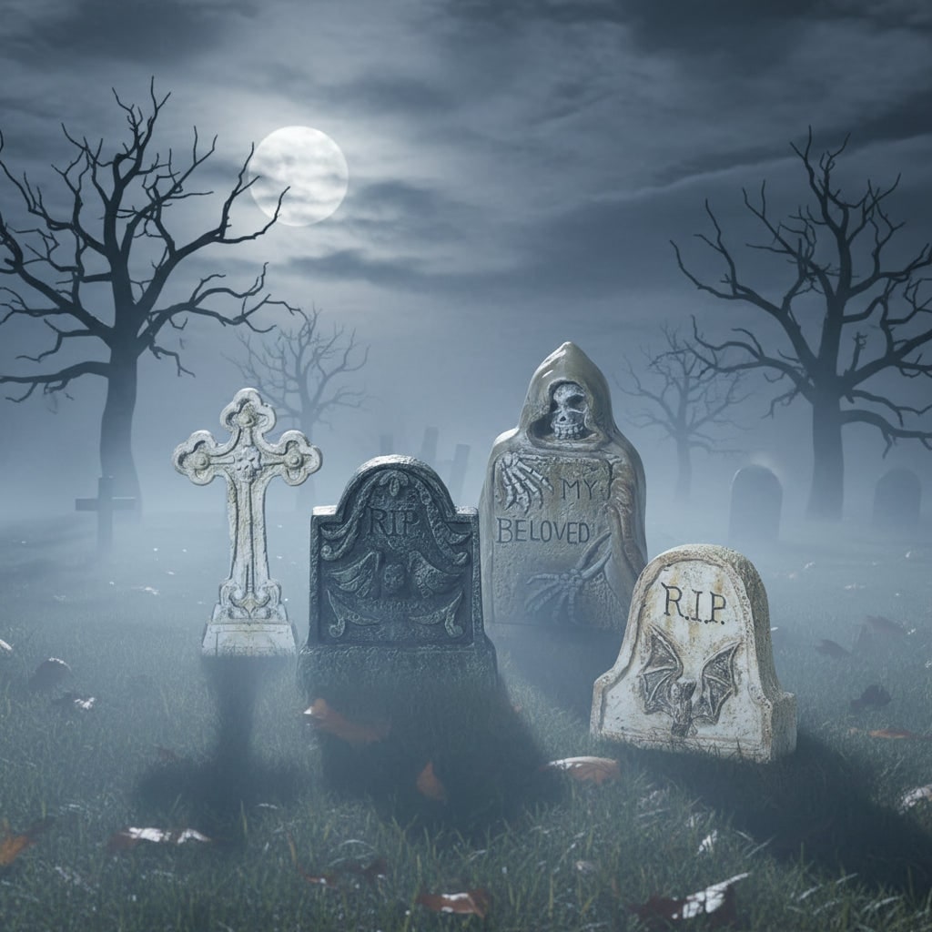 Thermabuild | Halloween Tombstone Decorations and Miniature Figurines for Tabletop Party Decor