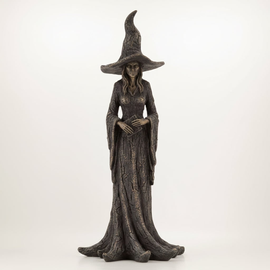 Thermabuild | Halloween Witch Decoration Figurine with Pointed Hat and Tree Root Base Outdoor Decor