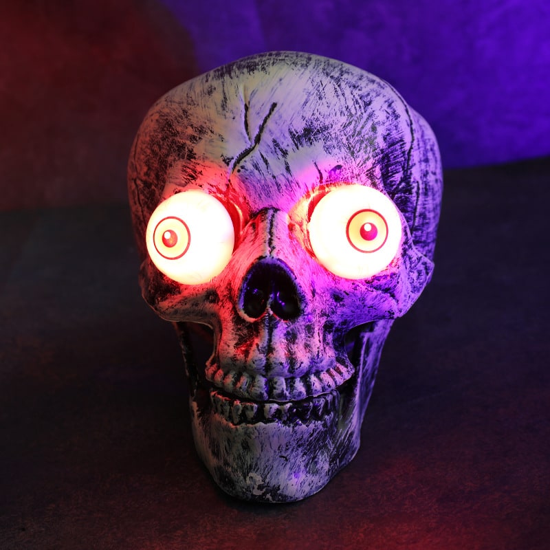 Thermabuild | Halloween Yard Decorations Skeleton Sign with Stakes LED Light Up Outdoor Prop Plant Support