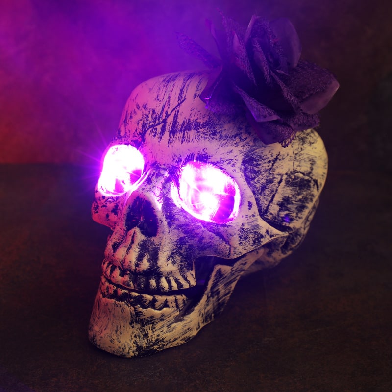 Thermabuild | Halloween Yard Decorations Skeleton Sign with Stakes LED Light Up Outdoor Prop Plant Support