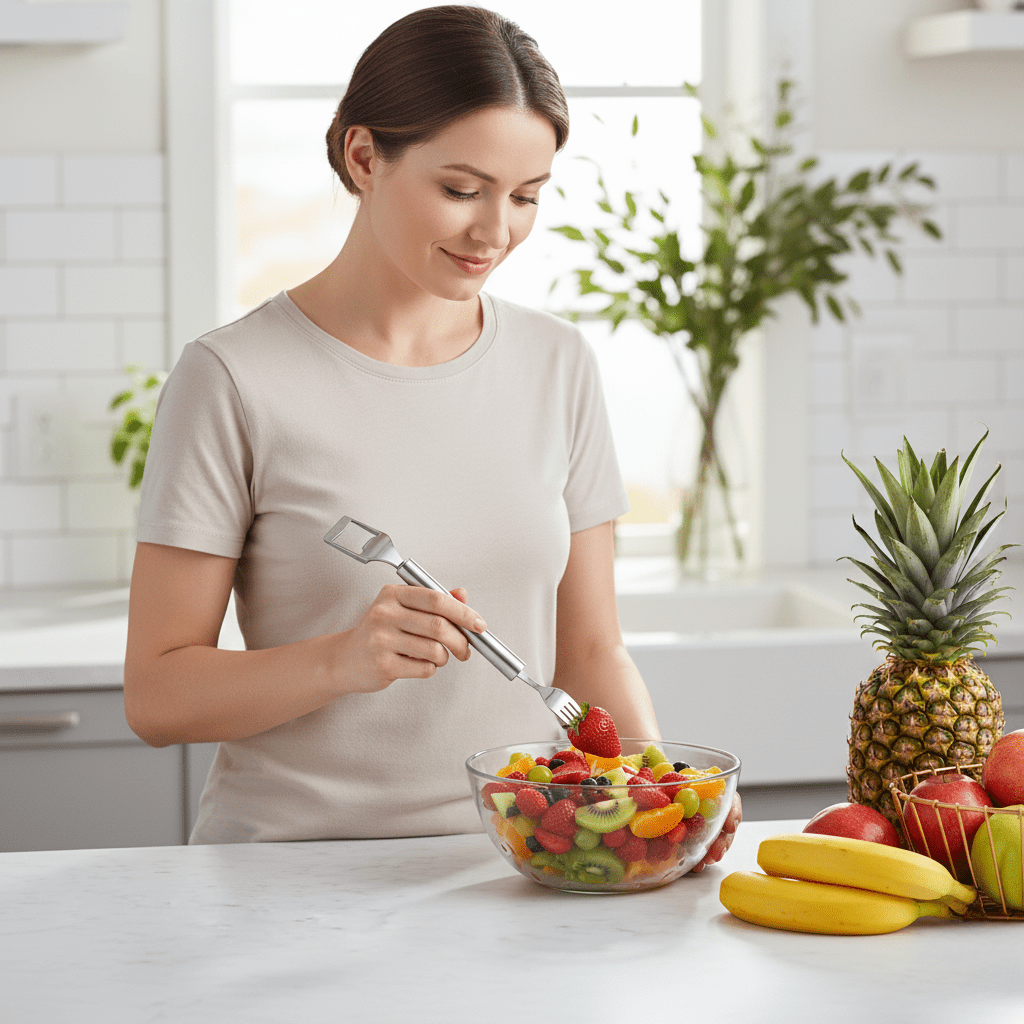Thermabuild | Dual Blade & Fork for Effortless Fruit Preparation