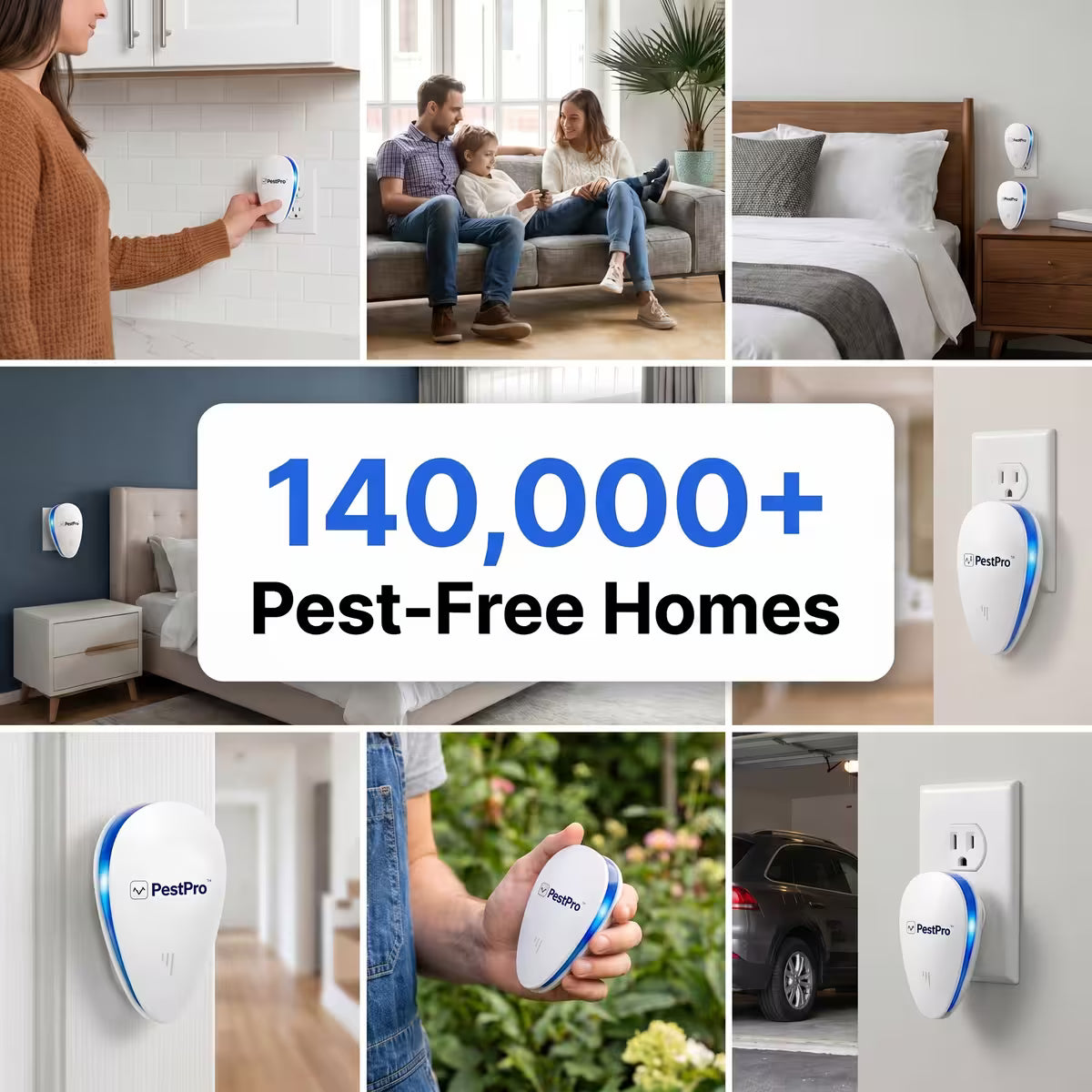 Thermabuild | Plug-In Ultrasonic Pest Repeller – Chemical-Free Variable Frequency Indoor Pest Deterrent