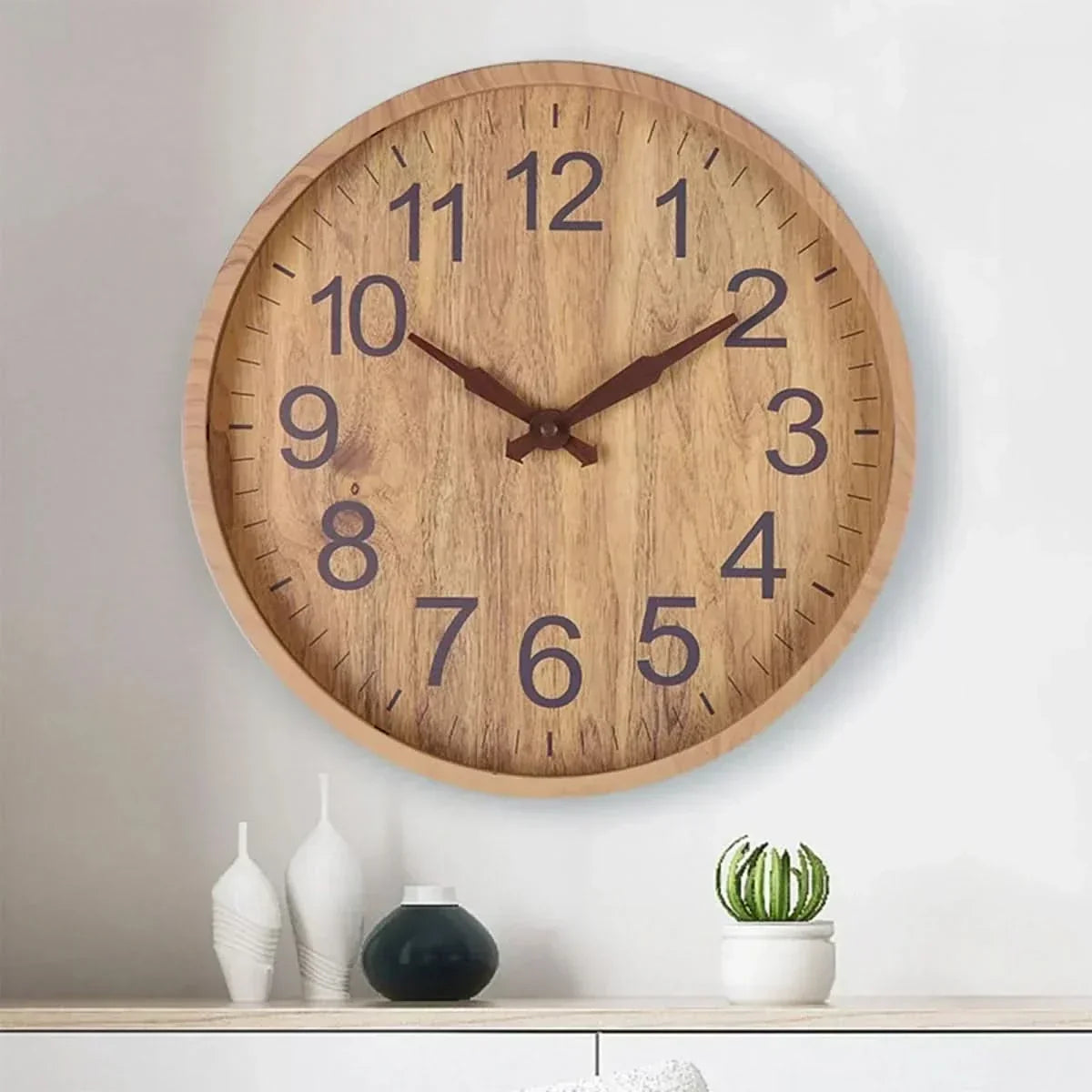 Thermabuild | Silent Wooden Wall Clock with Natural Charm