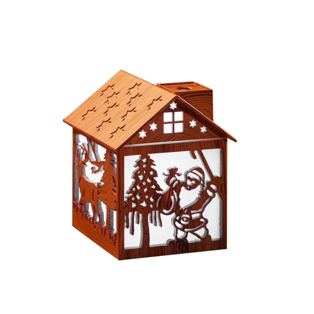 Thermabuild | Wooden House Aroma Diffuser, 240ML Essential Oil Humidifier with Night Light