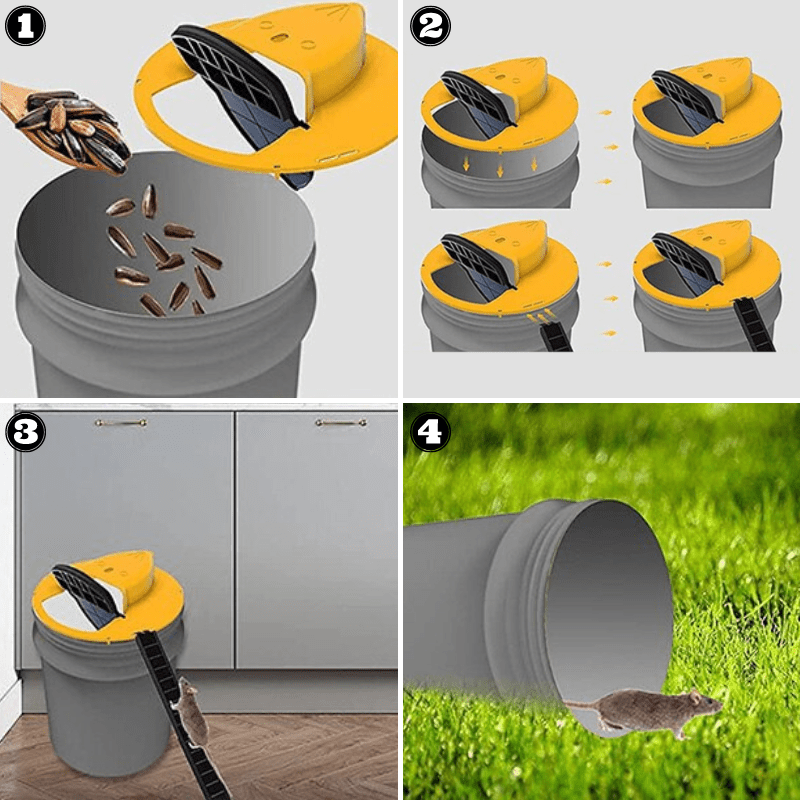 Thermabuild | Humane Bucket Lid Mouse Trap for Multi-Catch & Release