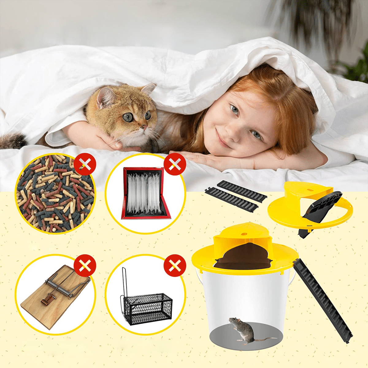 Thermabuild | Humane Bucket Lid Mouse Trap for Multi-Catch & Release