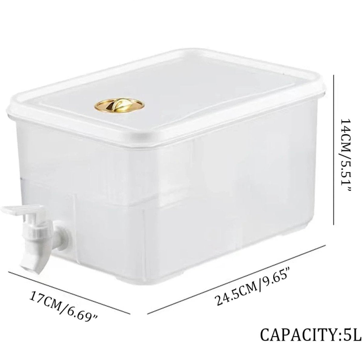 Thermabuild | 5L Cold Water Dispenser with Easy-Pour Faucet, Strong PP Plastic Build
