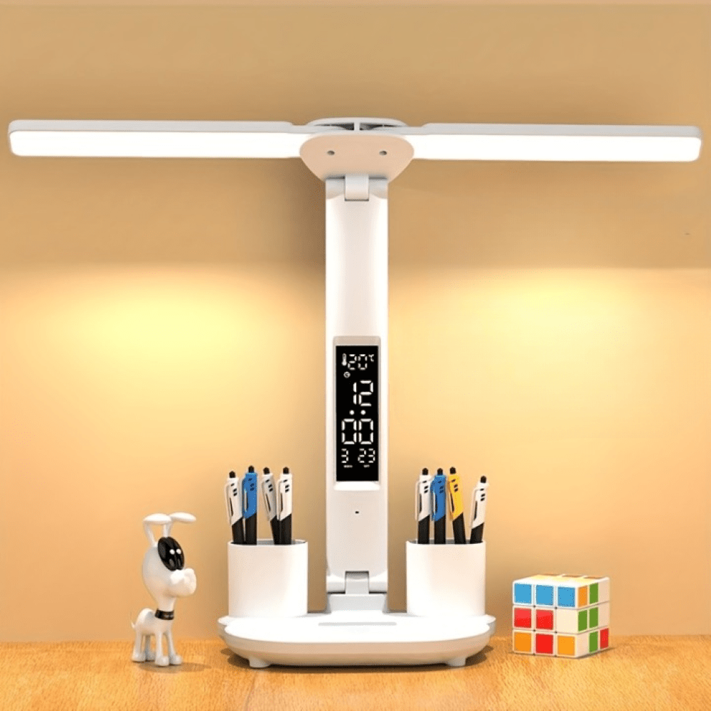 Thermabuild | Versatile Dual-Head LED Desk Lamp with Touch Sensor and USB Power