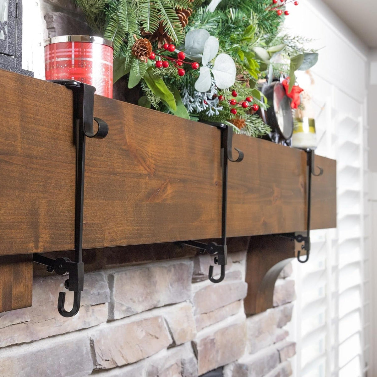 Thermabuild | Adjustable Fireplace Stocking and Garland Hanger Set