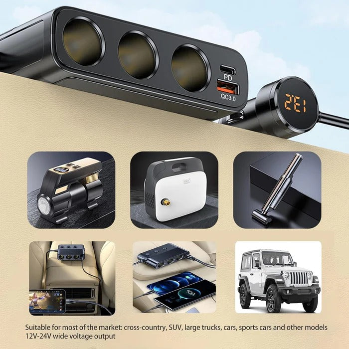 Thermabuild | 7-in-1 Car Cigarette Lighter Adapter