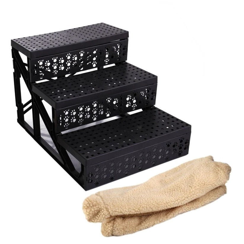 Thermabuild | 3 Step Portable Dog Stairs For Tall Bed