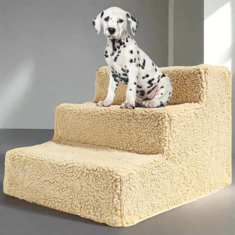 Thermabuild | 3 Step Portable Dog Stairs For Tall Bed