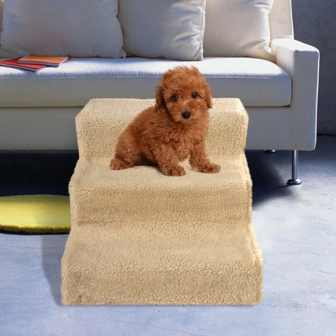 Thermabuild | 3 Step Portable Dog Stairs For Tall Bed