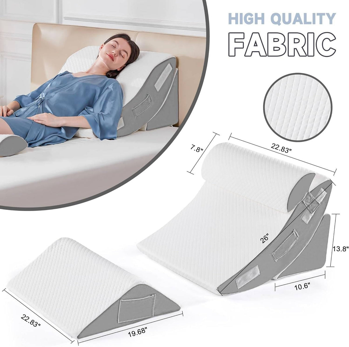 Thermabuild | 4Pcs Orthopedic Bed Wedge Pillow Set